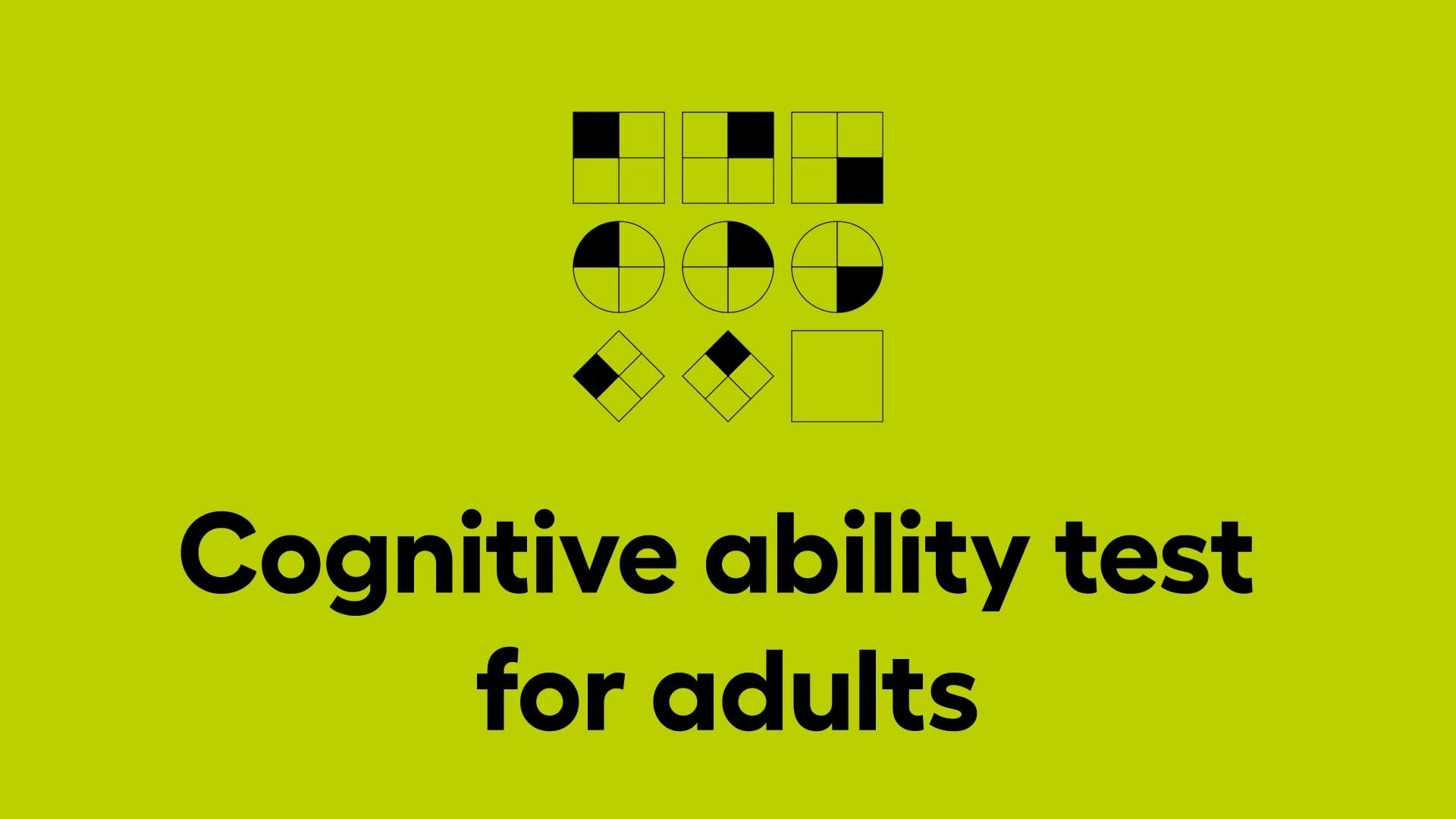Cognitive ability test for adults