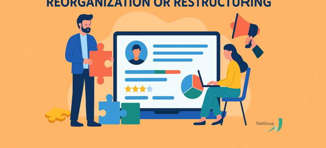 An online assessment for reorganization or restructuring